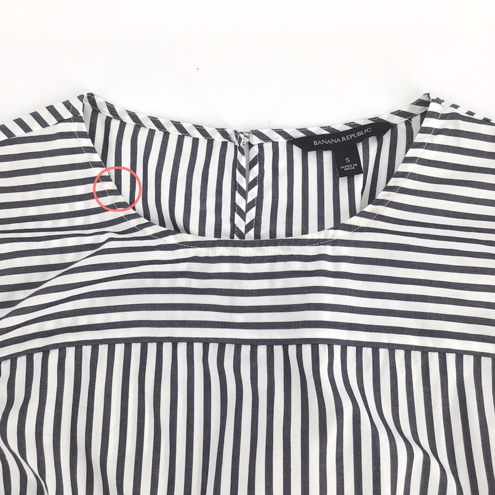 Banana Republic | Short Sleeve Stripe Peplum Crew Top Size Small - Picture 3 of 14